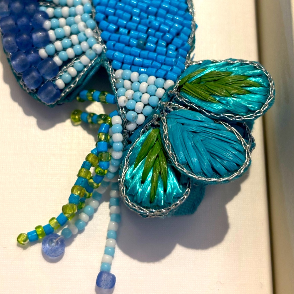 NIB Haute Hippie beaded hummingbirds bag charm Keychain - Picture 3 of 7